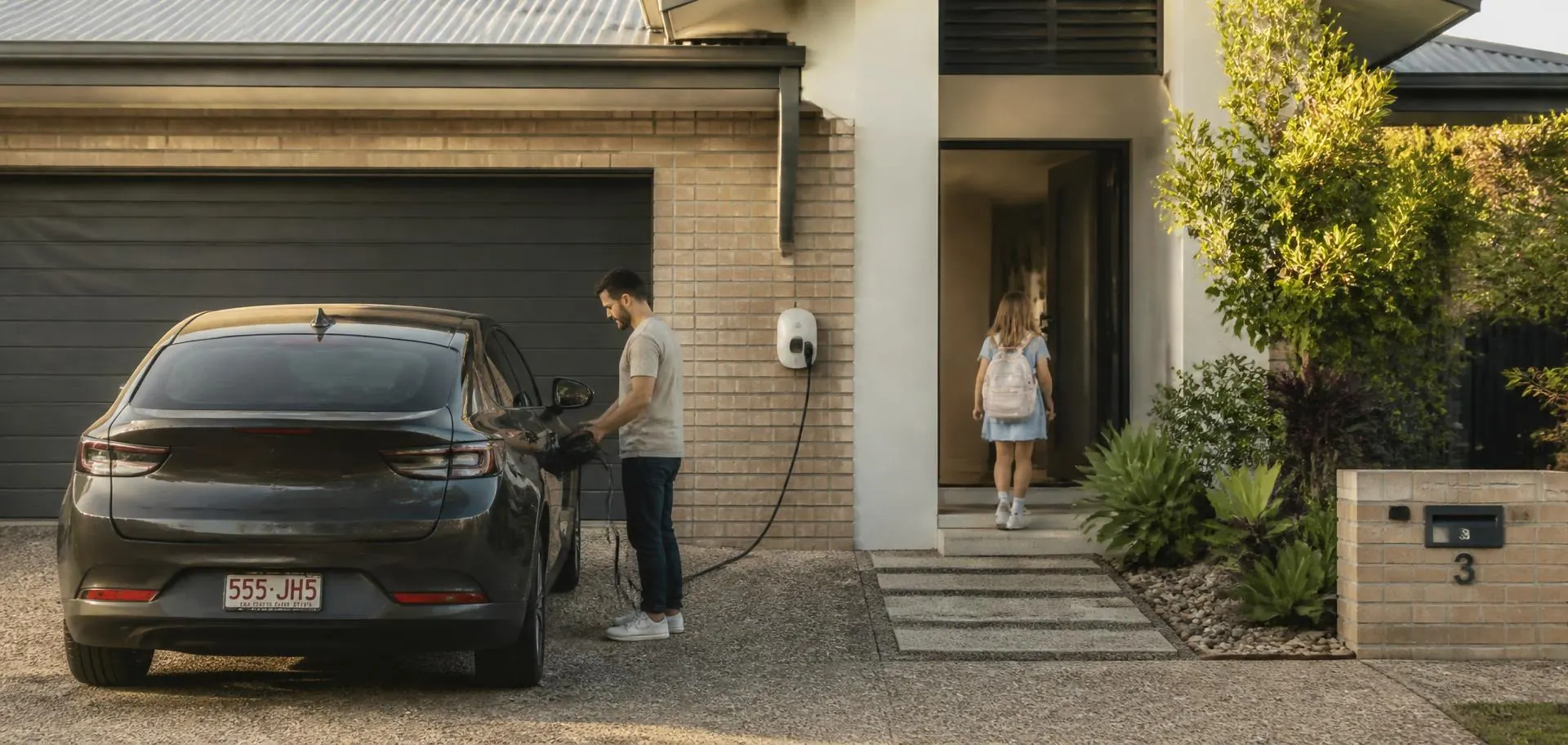 Fronius Wattpilot charger fitted in a carport at Mount Gravatt